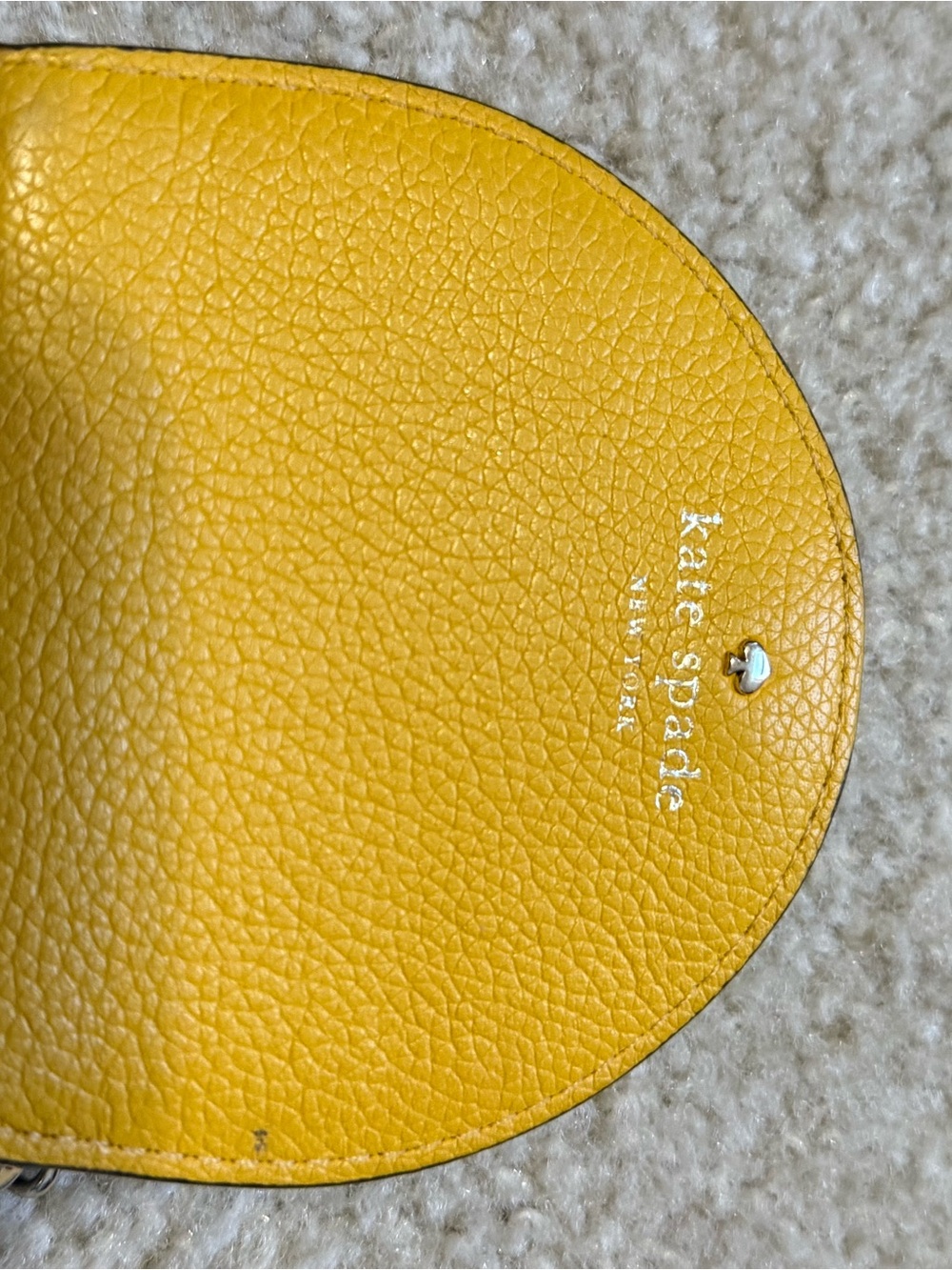 kate spade Yellow Pebbled Leather Key Coin Pouch with Key Ring - Picture 6 of 7